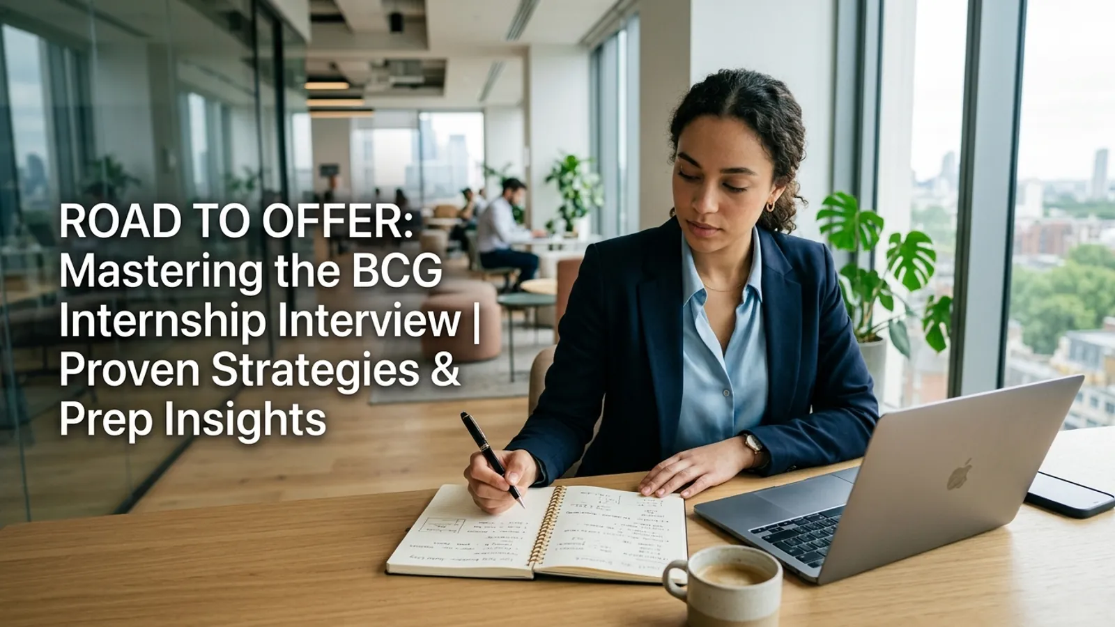 Consulting candidate preparing for bcg internship with structured notes