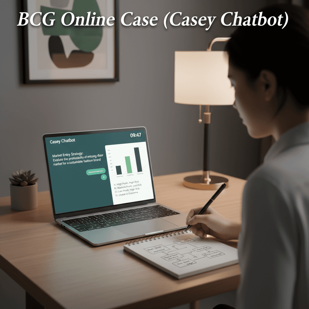 BCG Casey chatbot online case assessment format and preparation guide