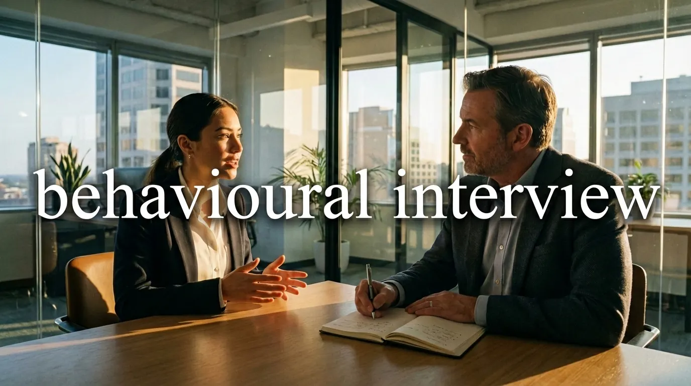 Candidate rehearsing a behavioral interview answer with an interviewer