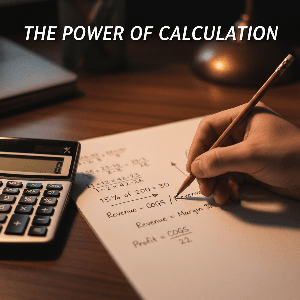 Student calculating mental math shortcuts for case interview preparation