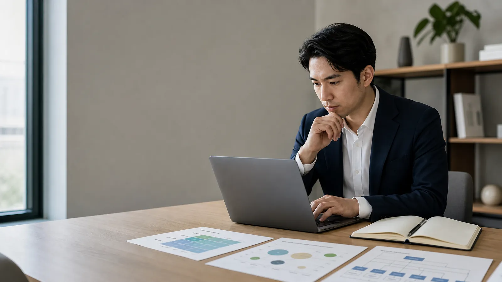 Consulting candidate analyzing customer profitability segments and cost-to-serve notes for a case interview