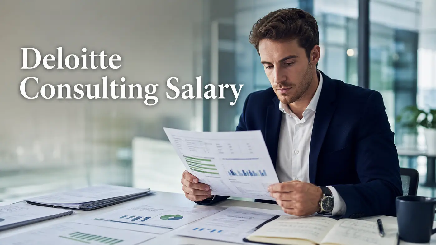 Candidate comparing Deloitte consulting salary ranges and interview preparation notes