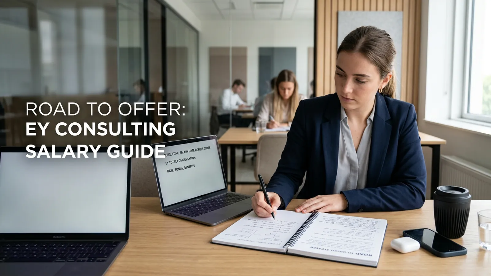 Consulting candidate preparing for ey consulting salary with structured notes