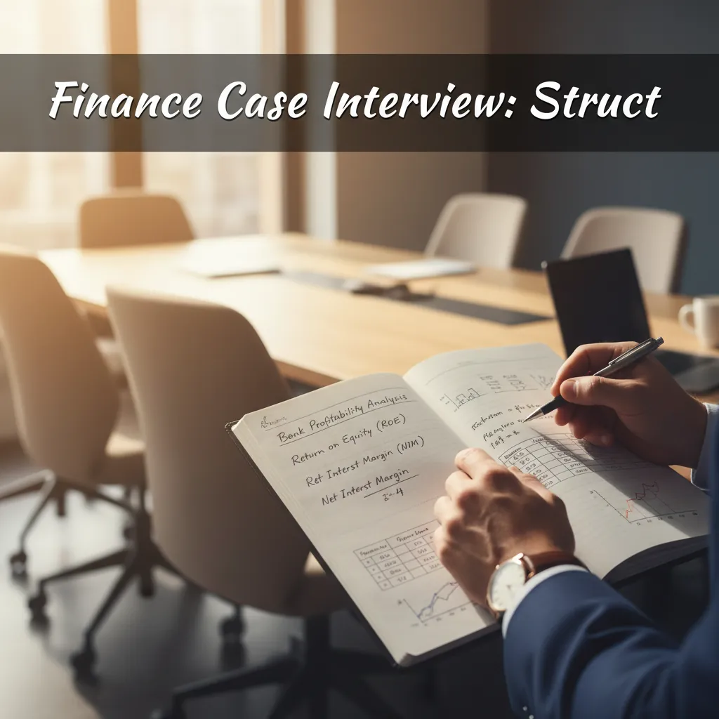 Bank profitability case analysis with ROE and NIM calculations on a consulting workbook