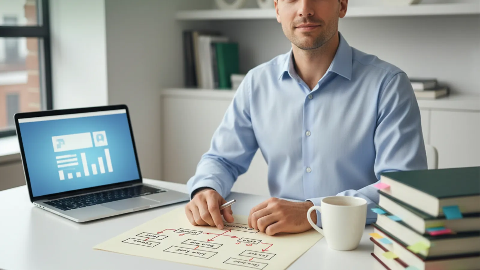 Cover image for Free BCG Interview Prep Tools and Resources, candidate preparing for BCG with case materials and laptop.