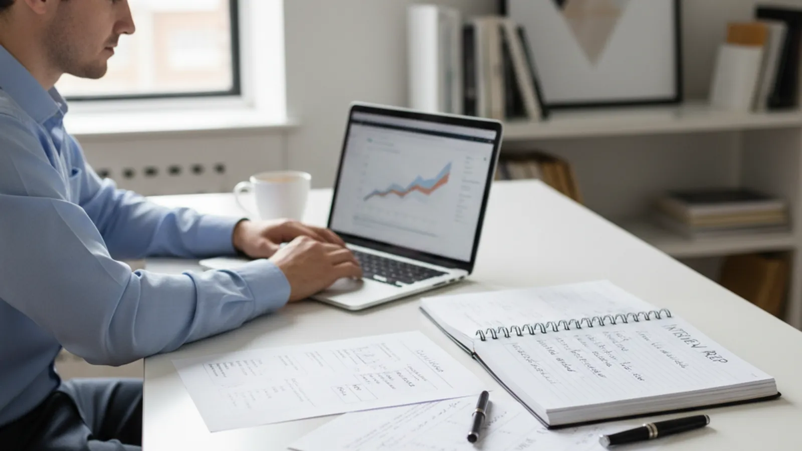 Candidate drafting a focused McKinsey cover letter beside a consulting resume