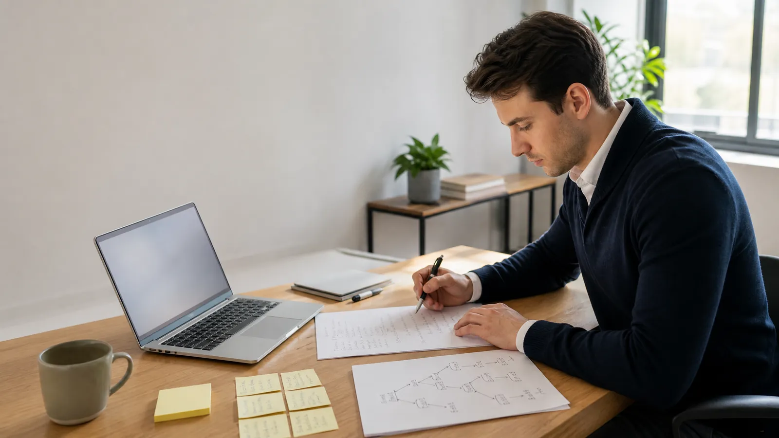 Consulting candidate preparing for McKinsey Solve with structured problem solving notes