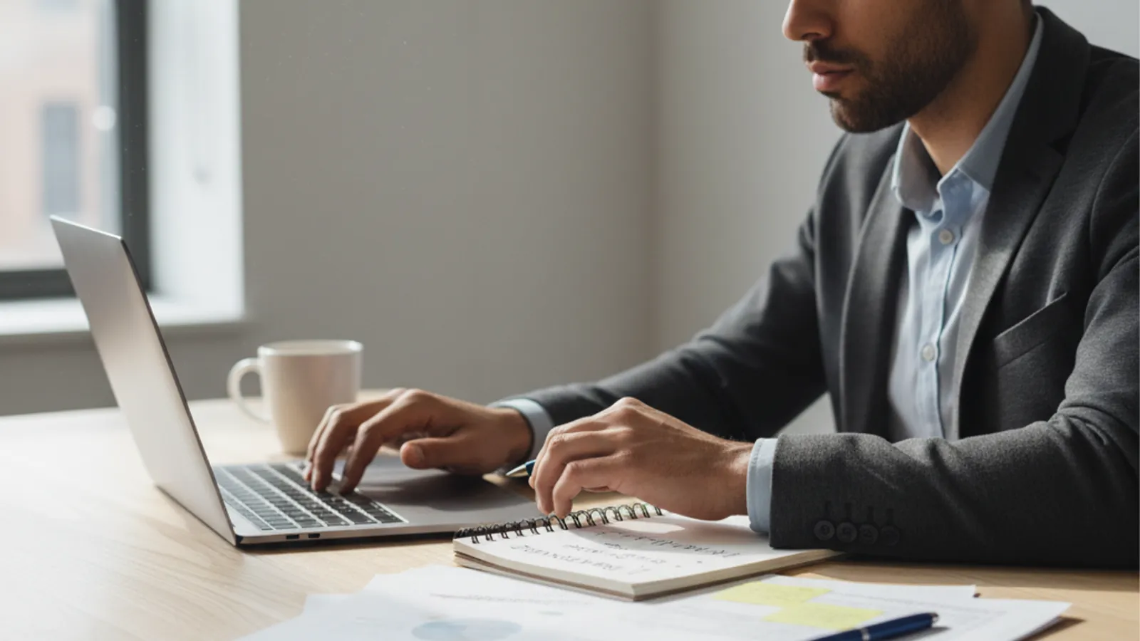 Candidate writing a networking follow-up email after a consulting event
