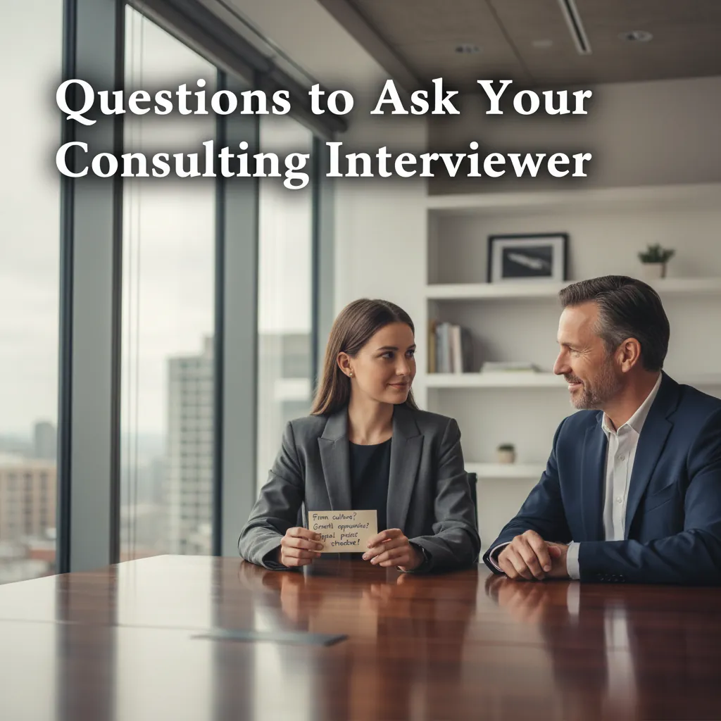 Consulting candidate reviewing a notecard of prepared questions before a McKinsey or BCG interview