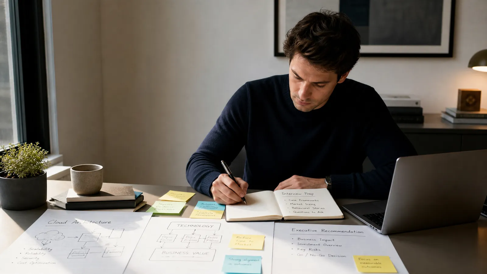 Candidate translating tech consulting experience into strategy consulting recruiting evidence