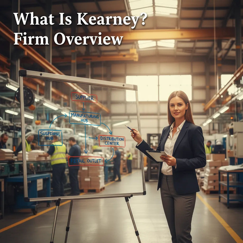 Kearney consultant mapping a supply chain flow on a factory floor