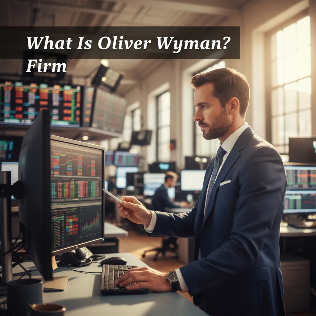 Oliver Wyman consultant reviewing a bank risk model on a trading floor