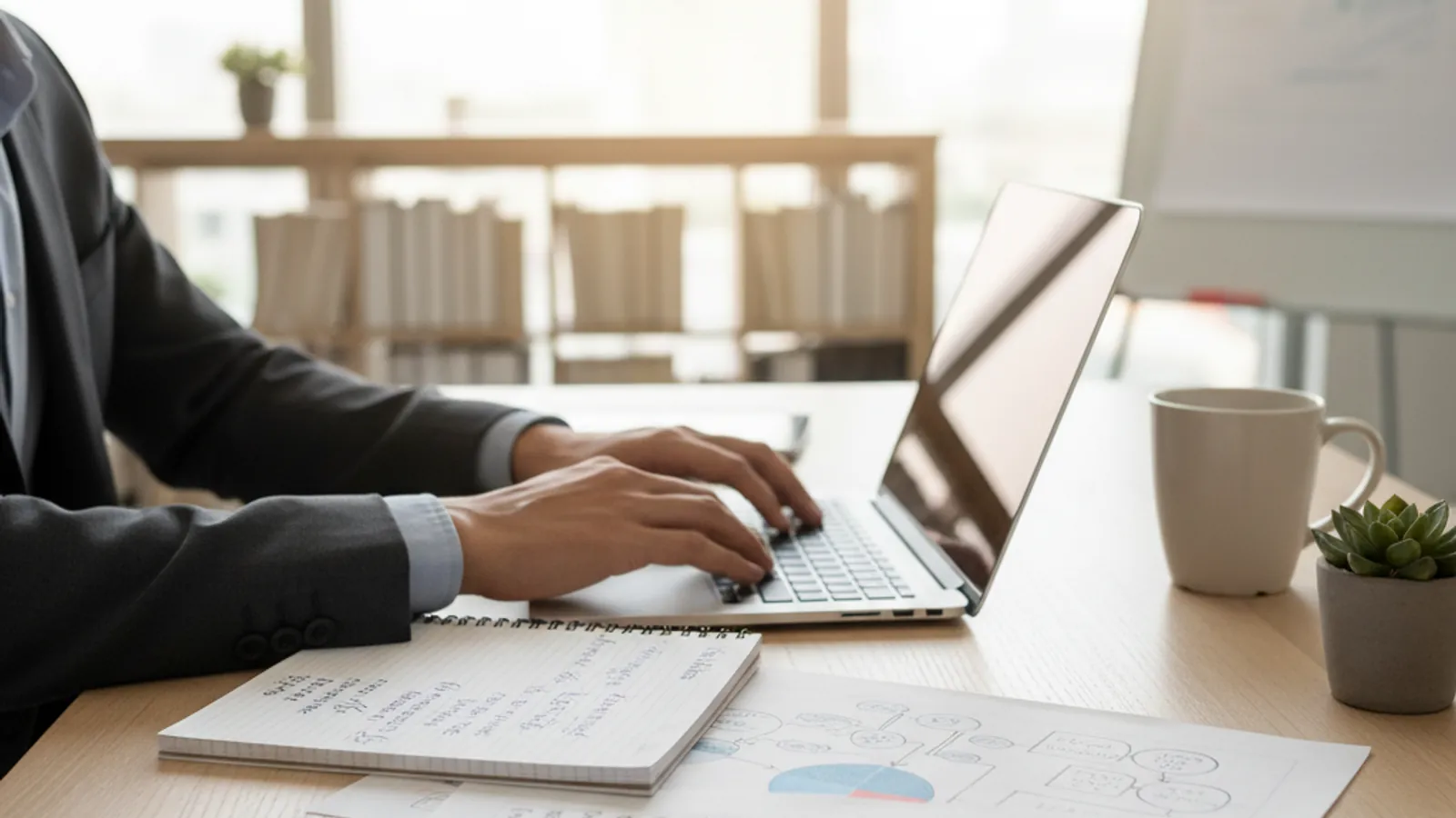 Consulting candidate reviewing McKinsey career notes and interview prep materials