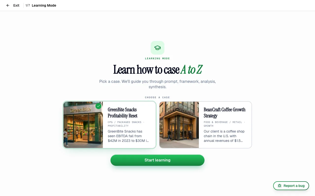 Learning mode inside Road to Offer