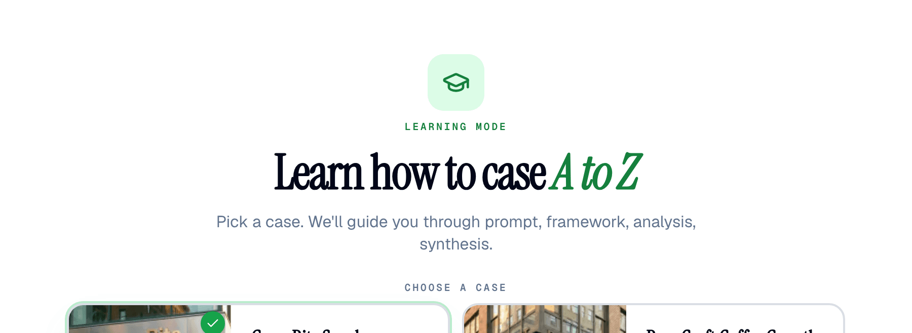Learning Mode in the Road to Offer app