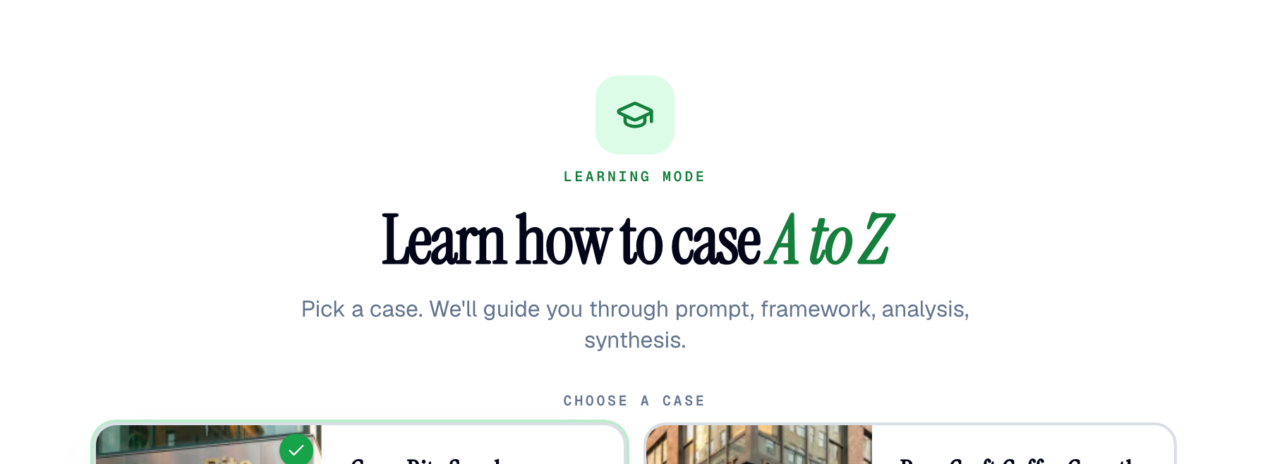 Learning Mode in the Road to Offer app